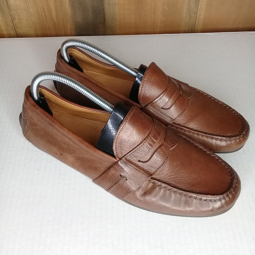 Ralph Lauren Brown Leather Classic Vintage Driving Slip On Italian Loafer Sz 8 - Picture 5 of 9
